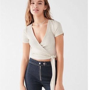 Urban Outfitters tie-front ribbed top